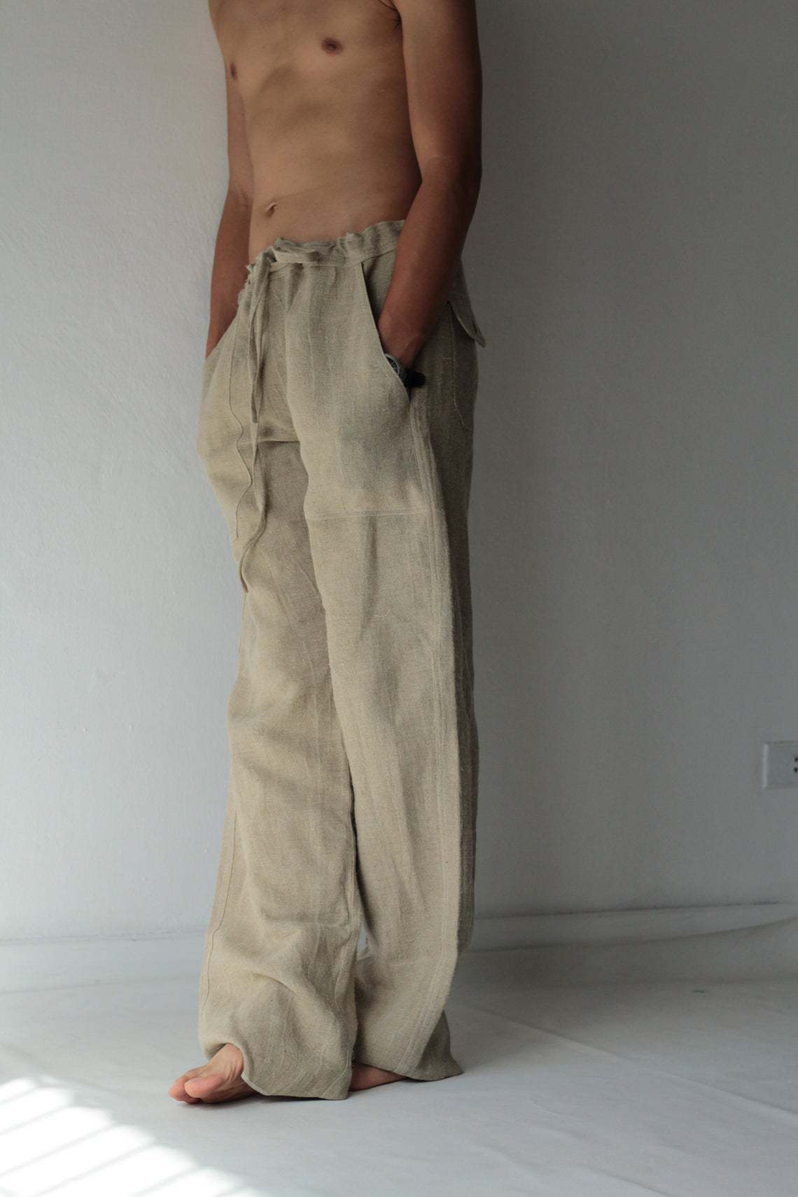 Hot Men's Loose Solid Color Casual Trousers